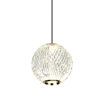 Подвесной светильник с прозрачным рифленым плафоном в форме шара Crystal Globule варинант исполнения - 1 | Loft Concept в Рязани