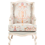 Кресло из массива бука серое с растительным орнаментом Raffael Floral Grey Armchair варинант исполнения - 1 | Loft Concept в Рязани
