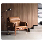 Кресло с деревянным каркасом и обивкой из натуральной кожи Medieval Furniture варинант исполнения - 3 | Loft Concept в Рязани