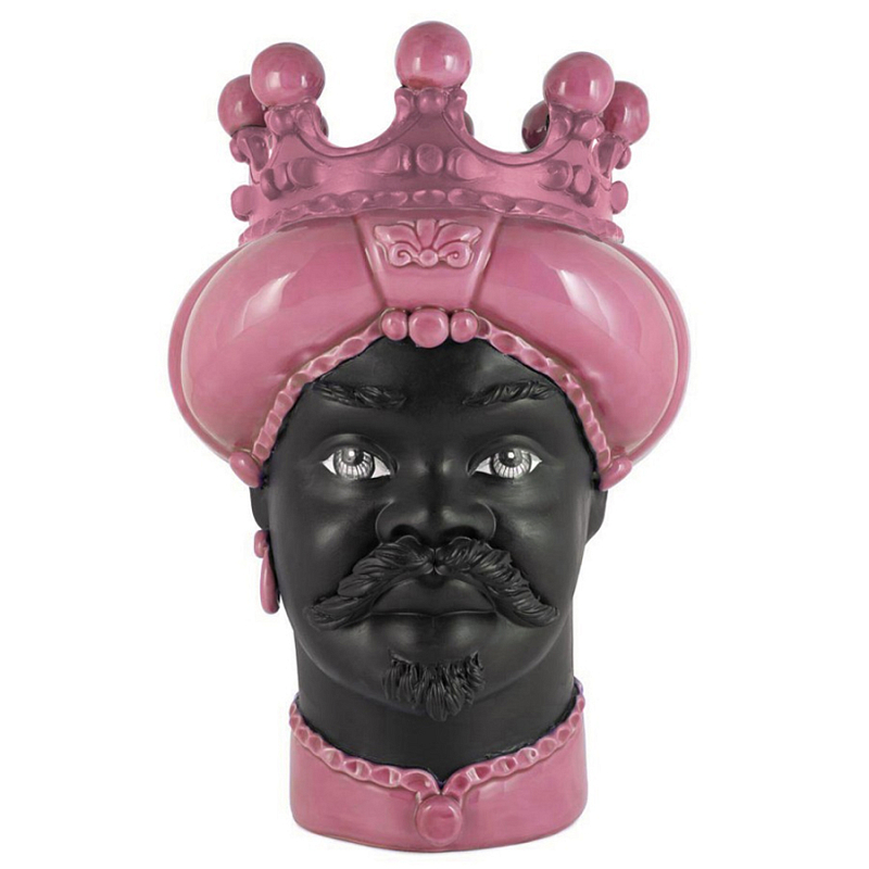 Ваза Vase Moro Man Crown Dark Pink Черный Розовый Ваза Vase Moro Man Crown Dark Pink Черный Розовый в Рязани | Loft Concept