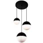 Каскадный светильник с 3-мя плафонами шары Ponzio Flos Cascade Trio Black Sphere Hanging Lamp варинант исполнения - 1 | Loft Concept в Рязани