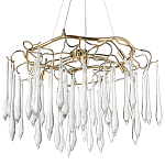Люстра с хрустальными подвесками в виде капель Droplet Crystal Gold Chandelier 8 варинант исполнения - 1 | Loft Concept в Рязани