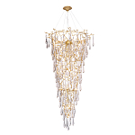 Люстра подвесная в форме перевернутой пирамиды с металлическими ветвями и прозрачными стеклянными подвесками Droplet Chandelier варинант исполнения - 2 | Loft Concept в Рязани