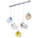 Люстра линейная с 5-ю разноцветными стеклянными плафонами Kaleido варинант исполнения - 2 | Loft Concept в Рязани