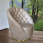 Кресло вращающееся велюровое кремовое Rotation варинант исполнения - 4 | Loft Concept в Рязани