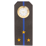 Часы погон подарочные настольные Авиация ВМФ из натурального камня Змеевик Military Clock варинант исполнения - 4 | Loft Concept в Рязани