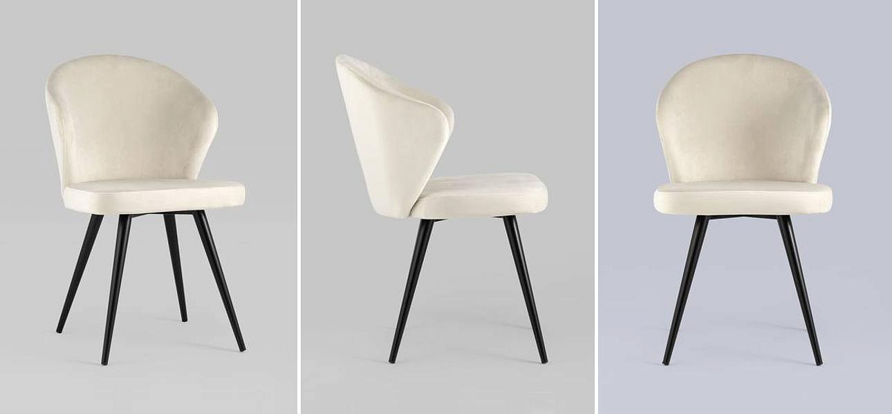 Стул Кремовый Бархат Volante Chair Стул Кремовый Бархат Volante Chair - Loft-Concept в Рязани