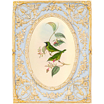 Декоративный постер с изображением птиц в раме с рельефным растительным узором Blooming Birds Poster варинант исполнения - 9 | Loft Concept в Рязани