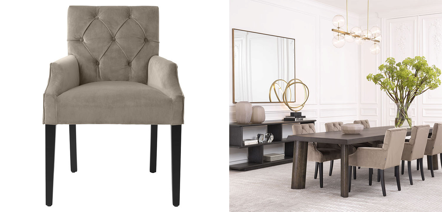 Стул Eichholtz DINING CHAIR ATENA WITH ARM Стул Eichholtz DINING CHAIR ATENA WITH ARM - Loft-Concept в Рязани