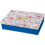 Чайный набор из фарфора синий на 6 персон 12 предметов Flower Porcelain Collection варинант исполнения - 3 | Loft Concept в Рязани