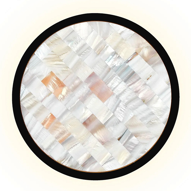 Бра в форме диска с перламутровыми прямоугольниками из морской ракушки Touch of Marine Charm Золотой Черный в Рязани | Loft Concept 