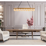 Люстра линейная прямоугольная с сферическими плафонами Phased Spheres варинант исполнения - 4 | Loft Concept в Рязани