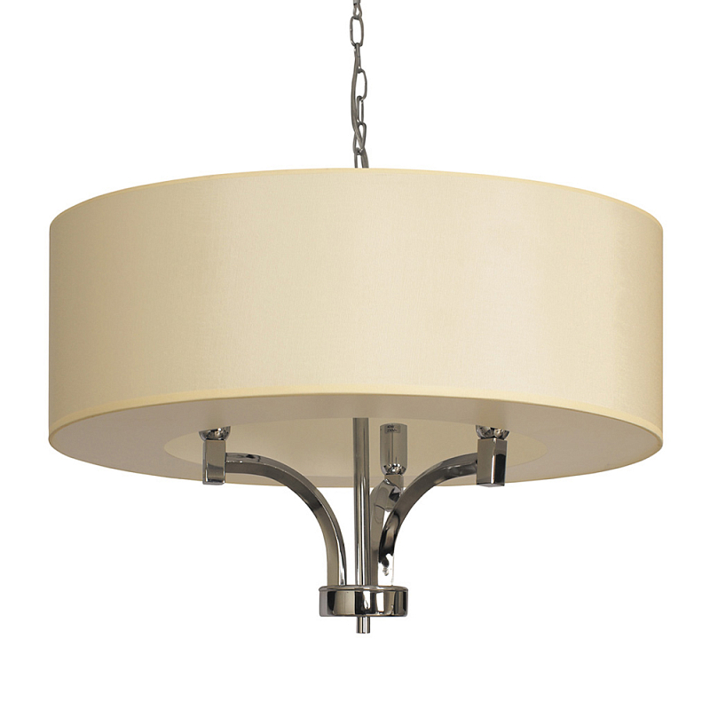Люстра подвесная с цилиндрическим абажуром кремового цвета Natural Concepts Бежевый Хром в Рязани | Loft Concept 