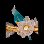 Люстра круглая на золотом каркасе с птичками и цветочным декором Miscellaneous herbs варинант исполнения - 7 | Loft Concept в Рязани