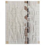 Текстильное панно ручной работы из хлопкового шнура wall panel line beige варинант исполнения - 2 | Loft Concept в Рязани