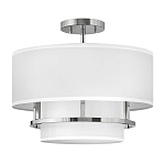 Потолочный светильник с двухслойным белым текстильным абажуром Hinkley варинант исполнения - 20 | Loft Concept в Рязани
