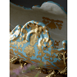 Чаша голубого цвета с оранментом и и бронзовыми фигурами леопардов Eden Garden варинант исполнения - 8 | Loft Concept в Рязани