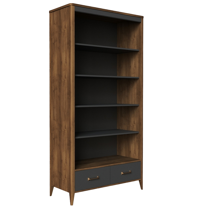 Стеллаж для книг открытый из массива бука Tasteful Furniture Антрацит Стеллаж для книг открытый из массива бука Tasteful Furniture Антрацит в Рязани | Loft Concept