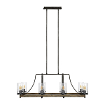 Люстра подвесная с восемью прозрачными стеклянными цилиндрическими плафонами в стиле лофт Feiss варинант исполнения - 2 | Loft Concept в Рязани