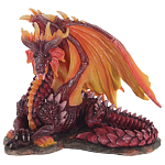 Декоративная статуэтка Дракон Красный Red Dragon with Orange Wings Statuette варинант исполнения - 1 | Loft Concept в Рязани