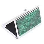 Визитница карманная металлическая с накладкой из натурального камня Малахит Stone Business Card Holders  варинант исполнения - 2 | Loft Concept в Рязани