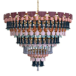 Люстра круглая с декором из разноцветных элементов в виде листьев Changing Seasons варинант исполнения - 4 | Loft Concept в Рязани