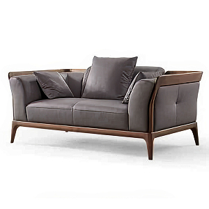 Диван двухместный c каркасом из массива дерева Double Sofa Made of Walnut Wood