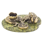 Подсвечник из бронзы и натурального камня змеевик Stone Candlestick варинант исполнения - 1 | Loft Concept в Рязани