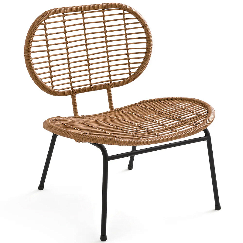 Садовое кресло из искусственного ротанга Mills Rattan Wicker Chair Коричневый Черный Садовое кресло из искусственного ротанга Mills Rattan Wicker Chair Коричневый Черный в Рязани | Loft Concept