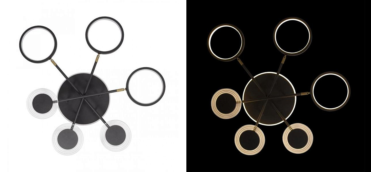 Люстра светодиодная BENDIK LIGHTING Black 6 плафонов Люстра светодиодная BENDIK LIGHTING Black 6 плафонов - Loft-Concept в Рязани