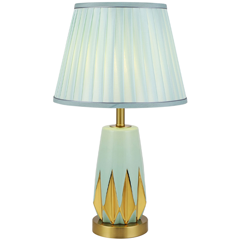 Настольная лампа с абажуром Femia Turquoise Gold Table Lamp Бирюзовый Золотой Настольная лампа с абажуром Femia Turquoise Gold Table Lamp Бирюзовый Золотой в Рязани | Loft Concept