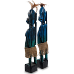 Комплект из 2-х деревянных статуэток Asmat Statuettes Dark Blue варинант исполнения - 5 | Loft Concept в Рязани