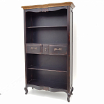 Стеллаж книжный из массива березы черного цвета с состаренным эффектом Vintage варинант исполнения - 2 | Loft Concept в Рязани