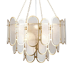 Люстра с многослойным эффектом из овальных элементов из непрозрачного стекла Conformation варинант исполнения - 1 | Loft Concept в Рязани