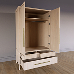 Шкаф платяной Primo с выдвижными ящиками шпон Черный дуб варинант исполнения - 4 | Loft Concept в Рязани