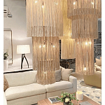 Люстра круглая трехъярусная из бахромы Milk Gradient Braided Fringe варинант исполнения - 4 | Loft Concept в Рязани