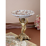 Чаша с цветочным орнаментом на ножке в виде бронзового ангела Eden Garden варинант исполнения - 5 | Loft Concept в Рязани