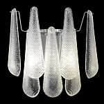 Бра с подвесками из рифленного стекла в форме капель на основании цвета хром Textured Glass варинант исполнения - 1 | Loft Concept в Рязани