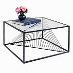 Журнальный стол черный с столешницей из прозрачного закаленного стекла Dynamics варинант исполнения - 2 | Loft Concept в Рязани