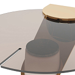 Дизайнерский журнальный стол с круглой столешницей из бронзированного стекла Honor Side Table варинант исполнения - 1 | Loft Concept в Рязани