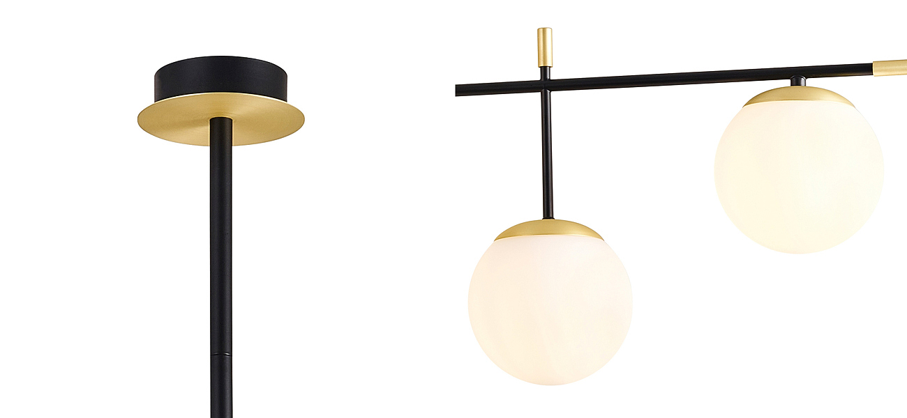 Люстра Черная с Золотом Spike Balls Hanging 9 Lamp Люстра Черная с Золотом Spike Balls Hanging 9 Lamp - Loft-Concept в Рязани