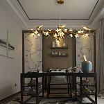 Люстра в виде золотой ветки с цветами и птичками Marvelous Garden варинант исполнения - 5 | Loft Concept в Рязани