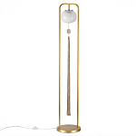 Торшер с шарообразным плафоном из белого стекла с подвеской из камня и длинной кисточкой Agatelle варинант исполнения - 1 | Loft Concept в Рязани