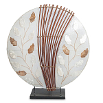 Настольная лампа из перламутра и дерева на подставке Indonesian Petal варинант исполнения - 2 | Loft Concept в Рязани