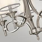 Люстра с белыми тканевыми абажурами в прозрачных стеклянных цилиндрах Kichler варинант исполнения - 8 | Loft Concept в Рязани