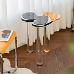 Дизайнерский журнальный стол с фигурной столешницей на 3-х прозрачных ножках Rahakif варинант исполнения - 1 | Loft Concept в Рязани