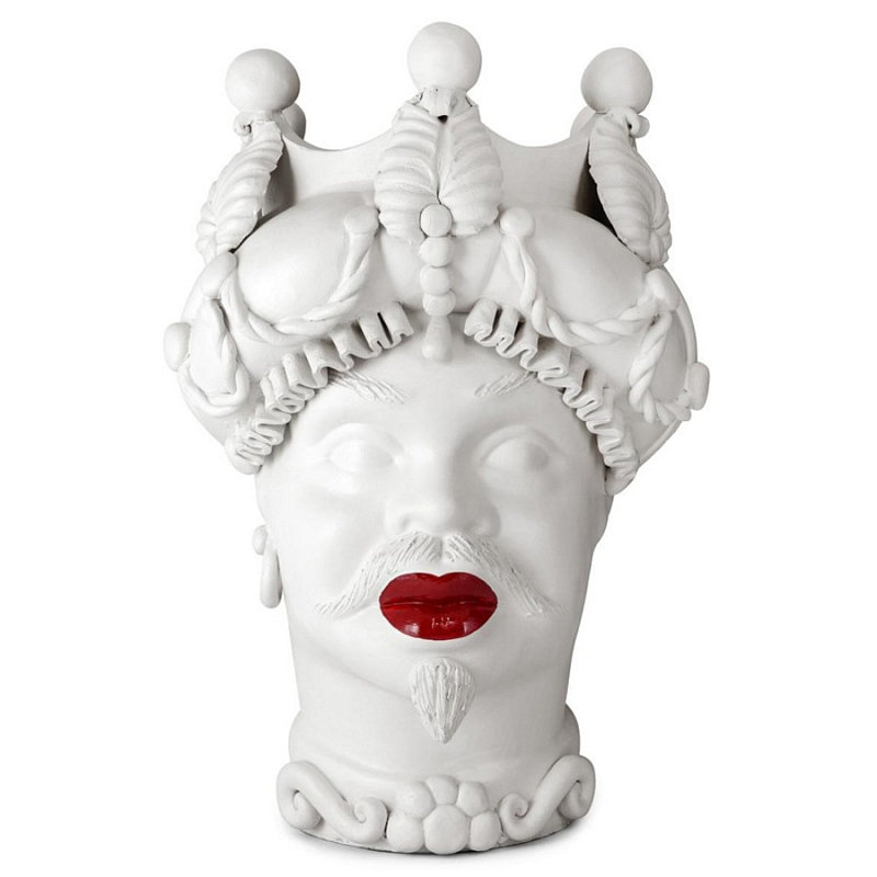 Ваза Vase Moro Man Baroque Matt Lipstick Белый Красный Ваза Vase Moro Man Baroque Matt Lipstick Белый Красный в Рязани | Loft Concept