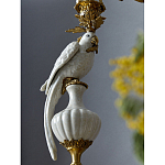 Подсвечник белый Попугай из фарфора с бронзовыми элементами Eden Garden варинант исполнения - 6 | Loft Concept в Рязани