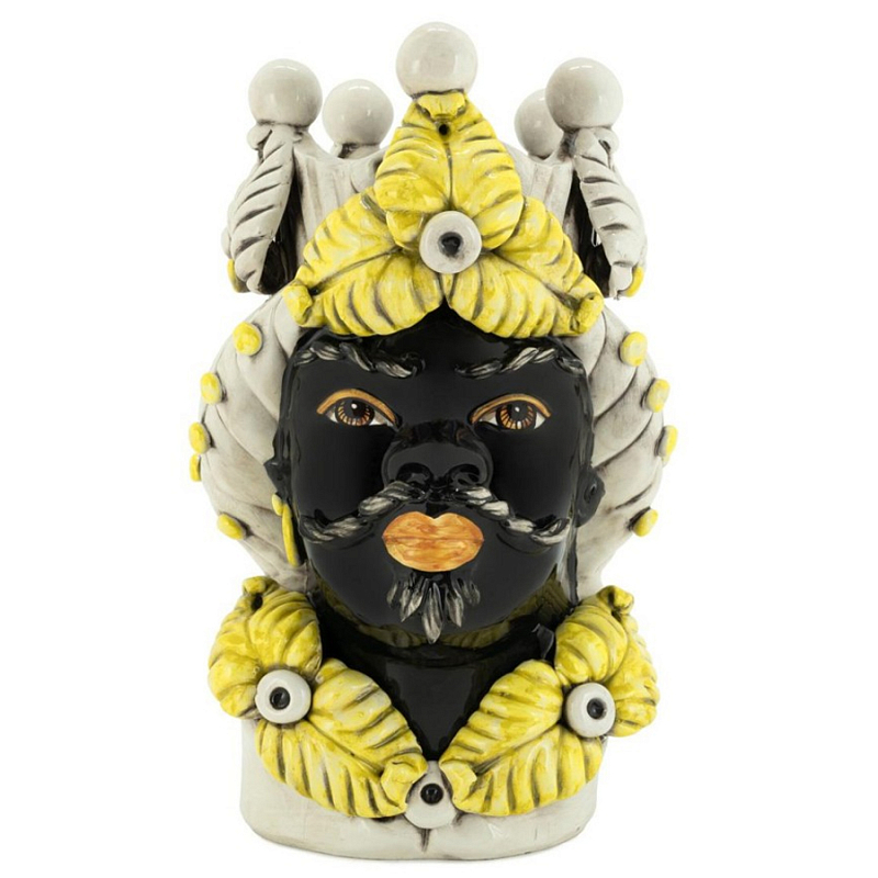 Ваза Vase Moro Man Eve Yellow Черный Бежевый Желтый Ваза Vase Moro Man Eve Yellow Черный Бежевый Желтый в Рязани | Loft Concept