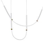 Подвесной светильник с 3-мя изогнутыми плафонами и белыми декоративными шариками PEARLS Suspension варинант исполнения - 1 | Loft Concept в Рязани